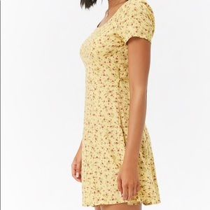 forever 21 rose print mini dress